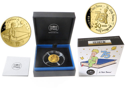 50 Euro Der Kleine Prinz - Buch - Goldmünze, PP