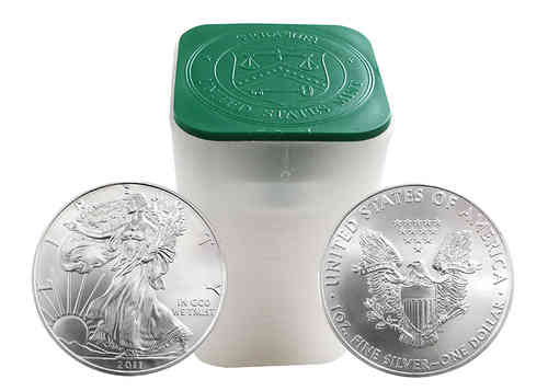 20x 1 Unze American Eagle Silbermünze, differenzbesteuert