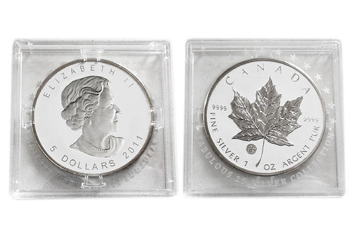 5 Dollar Maple Leaf 2011 PM F15 Silbermünze, RP, differenzbesteuert
