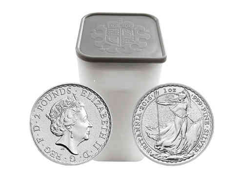 25x 1 Unze Britannia Silbermünze, differenzbesteuert
